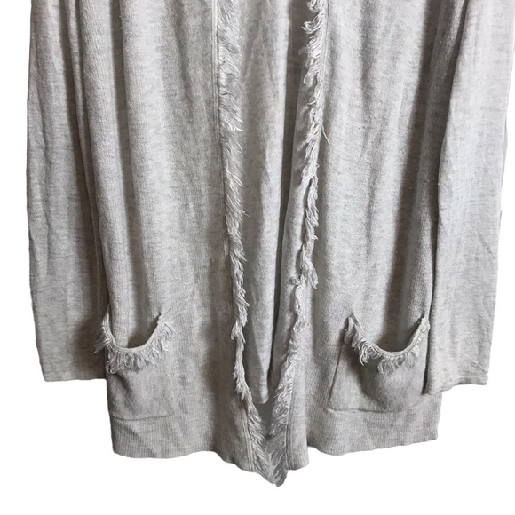 Lilly Pulitzer Medium Gray Bridget Open Cardigan Fringe Cashmere Blend Cardigan - Picture 5 of 9